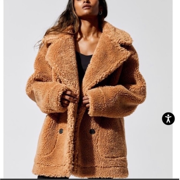 49. Carbon38 Double Breasted Teddy Coat Size M - Picture 3 of 16